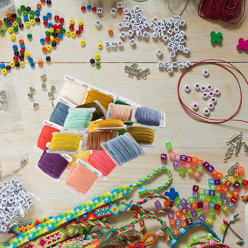 Peirich Bracelets Making Bead Kits, includes 44 Colors Embroidery Floss with 3-Tier Organizer Storage Box, Over 4900 Beads for Friendship Bracelet...