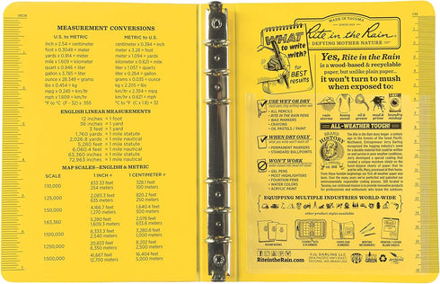 Field Ring Binder, 1/2" Capacity, 7.875 x 5.625 x 0.75, Yellow...