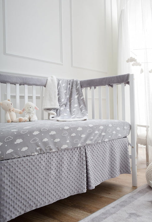 American Baby Company Heavenly Soft Chenille Fitted Crib Sheet 28" x 52", Warm and Cozy Neutral Chenille Sheet, Gray 3D Cloud, for Boys and Girls,...