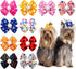 PET SHOW Bowknot Dog Hair Bows with French Barrette Clips Pet Puppies Yorkie Teddy Grooming Hair Accessories Pack of 10 (Paw Bone Printed)...
