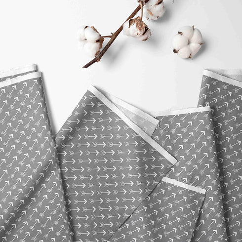 Bacati Playful Fox Curtain Panels in Multiple Prints (Arrows on Grey Background)...