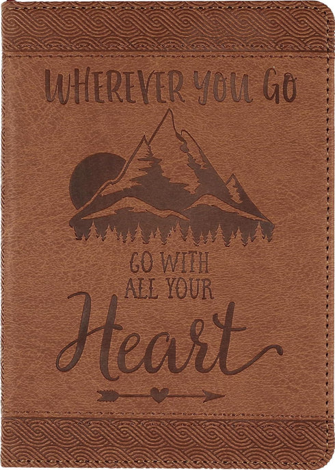 Wherever You Go, Go With All Your Heart Artisan Journal (Vegan Leather Notebook)...