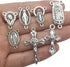 100g (60pcs) Antique Silver Cross Jesus Maria Our Lady Miraculous Centerpiece Crucifix Medal Charms Pendants for Crafting, Jewelry Findings Making...