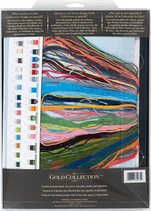 Dimensions 70-35285 Gold Collection Seaside Summer Village Advanced Counted Cross Stitch Kit, 16 Cnt. Light Blue Aida, 15" x 12"...