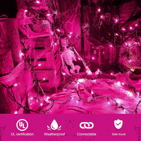 Purple Halloween Lights Outdoor,50 Count Incandescent Bulb Waterproof Fairy Lights?13FT UL Certified Mini String Lights for Holiday Decorations, C...