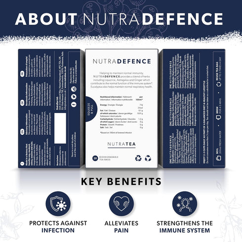 NUTRADEFENCE - Cold and Flu Tea | Immunity Tea - Supports & Boosts The Immune System – Includes Elderberry, Eucalyptus and Licorice Root - 20 Enve...