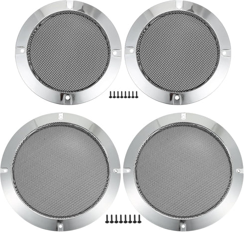 ACROPIX Universal 4" 6.5" Speaker Grills Cover Mesh Round 4 inch 6.5 inch Audio Speaker Subwoofer Guard Protector Case with Mounting Screws Iron P...