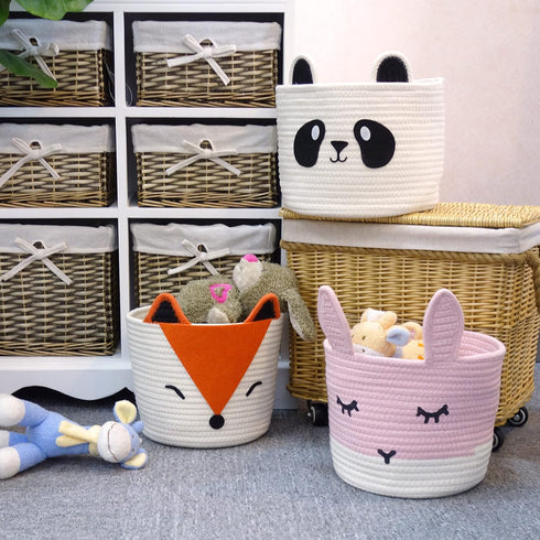 T&T Homewares Small Cute Panda Bear Basket for Kids Room Decor, Baby Shower, Baby Diaper Organizer, Baby Laundry Baskets, Woodland Nursery Decor, ...