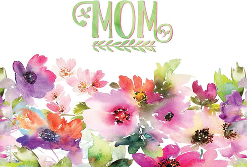 Tervis Mom - Watercolor Floral Tumbler with Wrap and Fuchsia Lid 24oz, Clear...