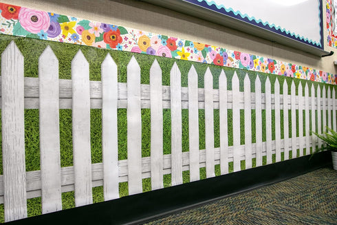Teacher Created Resources Fun Size White Picket Fence Better Than Paper® Bulletin Board Roll,18 inches x 12 feet...
