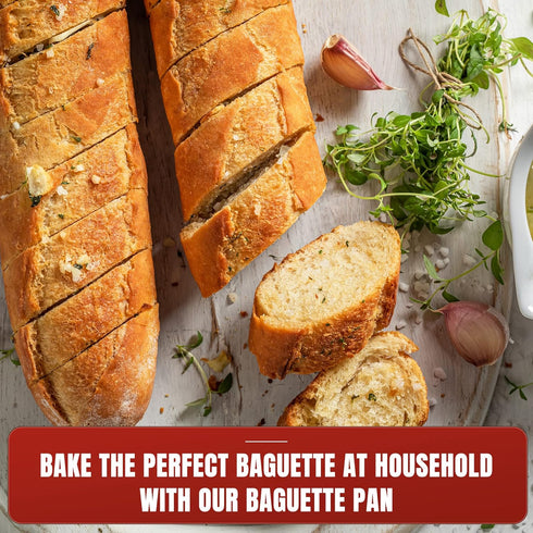 KITESSENSU Nonstick Baguette Pans for French Bread Baking, Perforated 3 Loaves Baguettes Bakery Tray, 15" x 9", Black...