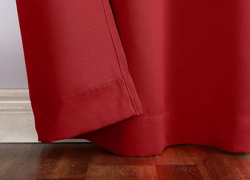 Sun Zero Easton Energy Saving Blackout Rod Pocket Curtain Panel, 40" x 84", Red...