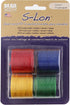 The Beadsmith S-Lon #18 Nylon Cord – Primary Mix – Tex210 Cord, 5mm Diameter, 4-Pack, 77 Yard Spools – for Stringing Beading Crochet, Micro-Macram...