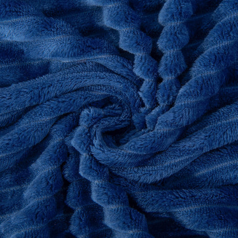 NTBAY Plush Soft Flannel Baby Blanket, Warm and Cozy Unisex Toddler Blanket with Stripe Pattern for Stroller, Crib, Travel, 30x40 Inches, Navy Blu...