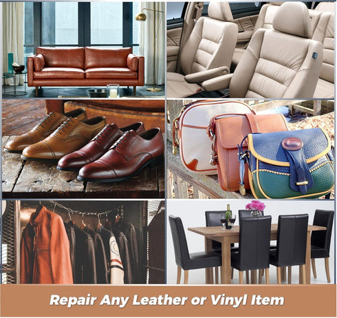 White Leather Repair Kit for Couches, Vinyl Repair for Furniture, Car Seats, Sofa, Jackets, Purses, Belts, Shoes, Works on Genuine, Italian, Bonde...
