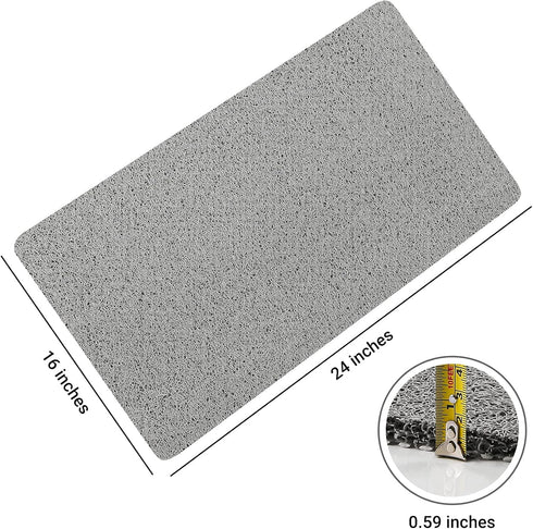 LuxStep Shower Mat Bathtub Mat,24x16 inch, Non-Slip Bath Mat with Drain, Quick Drying PVC Loofah Bathmat for Tub,Shower,Bathroom (Phthalate Free,G...