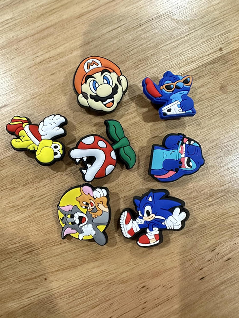 Ella & Emma 50Pcs Cute Cartoon Anime Mixed Shoe Charms Pins for Boys Girls, Kawaii Shoes Charms Pack for kids, Shoe Decoration Accessories, Party ...
