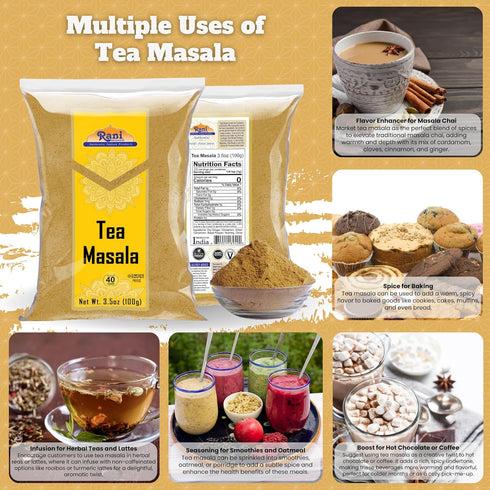 Rani Tea (Chai) Masala Indian Spice Blend 3.5oz (100g) ~ All Natural | Vegan | Gluten Friendly | Salt & Sugar Free | NON-GMO | No Colors | Indian ...