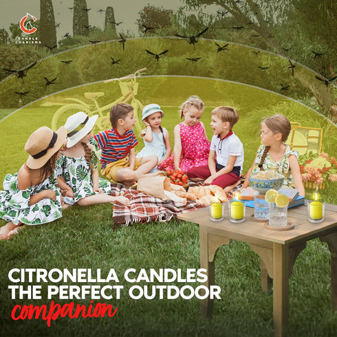 Candle Charisma Citronella Scented Votive Candles - 10 Hour Burn time - Set of 72 for Dinner, Wedding, Halloween and Holiday Decorations...