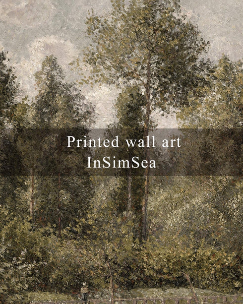 InSimSea Square Framed Canvas Wall Art, Farmhouse Poplars Natural Landscape Wall Art Prints, Classical Oil Painting Home Decor for Bedroom Living ...