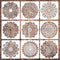 Wall Stencils for Painting Large Pattern, 9Pcs Mandala Stencils for Crafts on Wood Wall Floor, 12Inch Plastic Reusable Stencils for Furniture Deco...