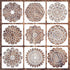 Wall Stencils for Painting Large Pattern, 9Pcs Mandala Stencils for Crafts on Wood Wall Floor, 12Inch Plastic Reusable Stencils for Furniture Deco...