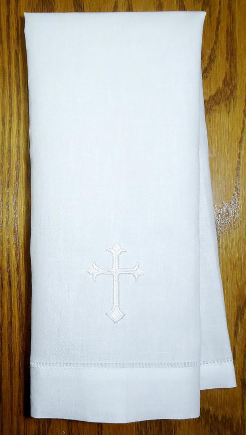 White Linen Baptism Cloth with White Cross Towel Size Model:...