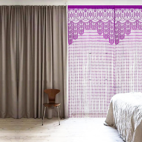 String Door Privacy Lace Curtain Macrame Boho Doorway Window Curtains for Wall Divider Windows Door Covers Decorative Room Separation (35×96in/90×...