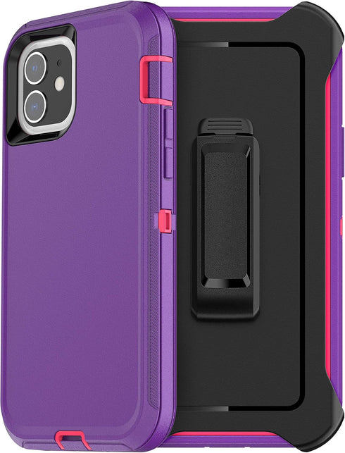 Defense iPhone 12 Case iPhone 12 Pro Case with Two Screen Protector Layer Rugged Heavy Duty Cases for iPhone 12/ iPhone Pro,6.1 inch 2020 (Light P...