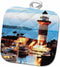 3D Rose Harbor Town Lighthouse at Hilton Head Island at Dusk Pot Holder, 8" x 8"...