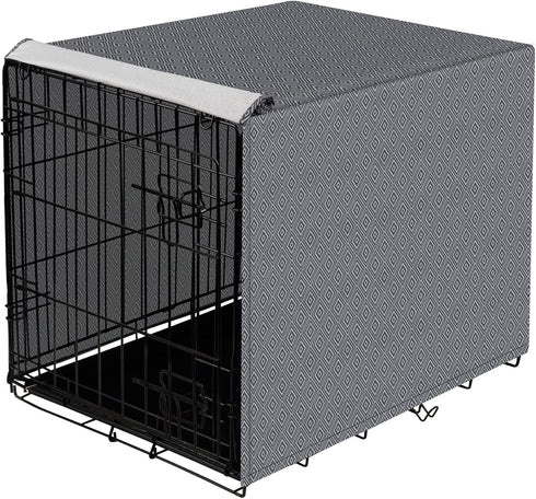 Dog Crate Cover for Wire Cages 30 Inch Indoor Breathable Polyester Pet Kennel Cover Machine Wash & Dry (Cover Only)...
