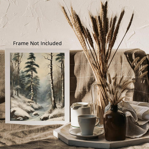 Posterizer 1 pcs-beautiful snowy scenary in winter -6-Landscape & Nature Art-GIft for Men Women Teens-Living Room Bedroom Decor- unframed wall art...