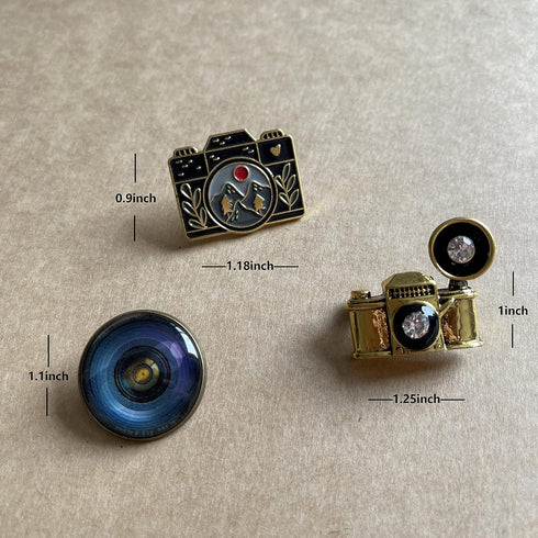 Cute Camera Enamel Pin Set for Backpacks Aesthetic Pins Funny Brooch Lapel Pins Accessory for Badges Hats Bags Photography Lover Gifts...