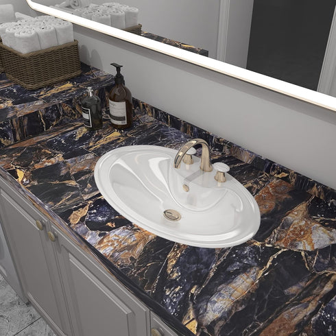 XRUIBZI Blue Marble Wallpaper 15.7'' x 78.7'' Marble Contact Paper Peel and Stick Wallpaper Vinyl Film Wallcovering Waterproof Self Adhesive Remov...