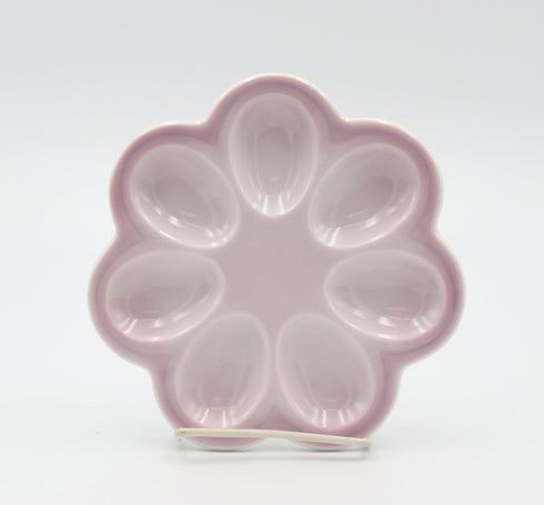 20792 Fine Porcelain Small Purple Deviled Egg Plate 6 7/8"D x 1/2"H...