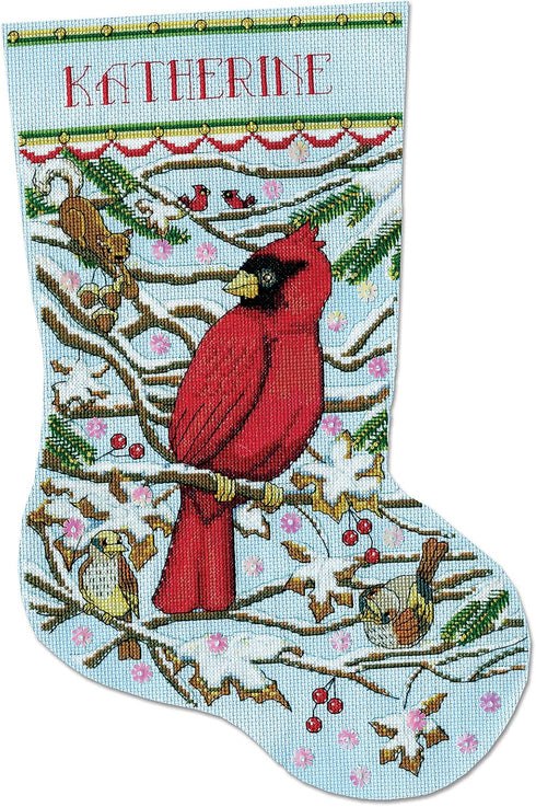 Design Works Crafts Cardinal Counted Cross Stitch Stocking Kit...