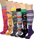 6 Pairs Women's Fancy Design Multi Colorful Patterned Knee High Socks...