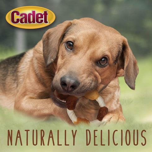 Cadet Gourmet Triple-Flavored Ring - Beef Hide Kabob Dog Treats - Healthy & Natural Chicken, Liver, & Sweet Potato Dog Treats for Dogs Over 30 lbs...