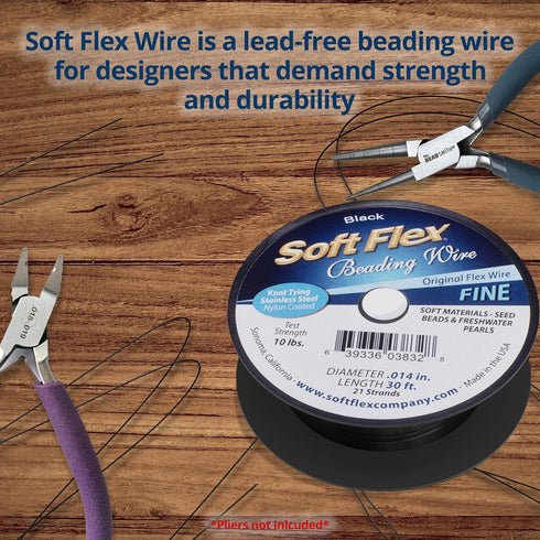 Soft Flex 21 Strand Beading Wire - Fine 0.14 Diameter - 30 Feet Design Wire...