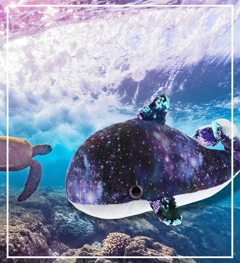 DolliBu Whale Space Flip Sequin Plush 13 Inch, Flipping Reversible Sequins Huggable Stuffed Animal, Colorful Nautical Galaxy-Theme Whale Plush Toy...