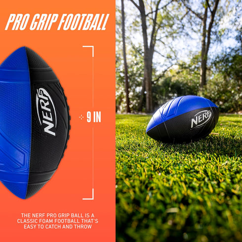 NERF Kids Foam Football - Pro Grip Youth Soft Foam Ball - Indoor + Outdoor Football for Kids - Small NERF Foam Football - 9" Inch Youth Sized Foot...