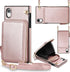 for iPhone XR Zipper Leather Wallet Case (6.1-Inch) - 3-in-1 Crossbody Bag with Card Holder - Shockproof PU Leather Case - 11-Card Capacity & Adju...