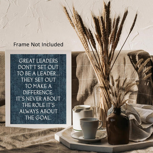 Posterizer 1 pcs-Great Leaders Set Out to Make A Difference-Motivational & Inspirational Art-Workplace & Office Art-Gift for Entrepreneurs-decor f...