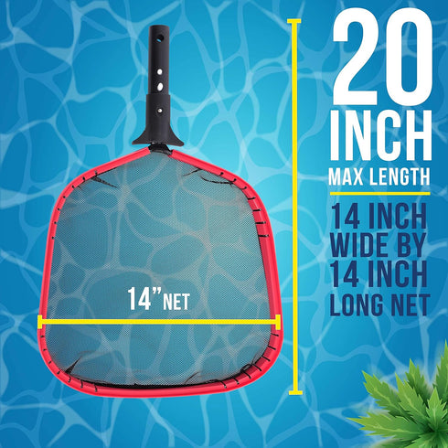 U.S. Pool Supply Professional Heavy Duty Large Swimming Pool Leaf Skimmer Net - Strong Reinforced Aluminum Frame for Faster Cleaning & Easier Debr...