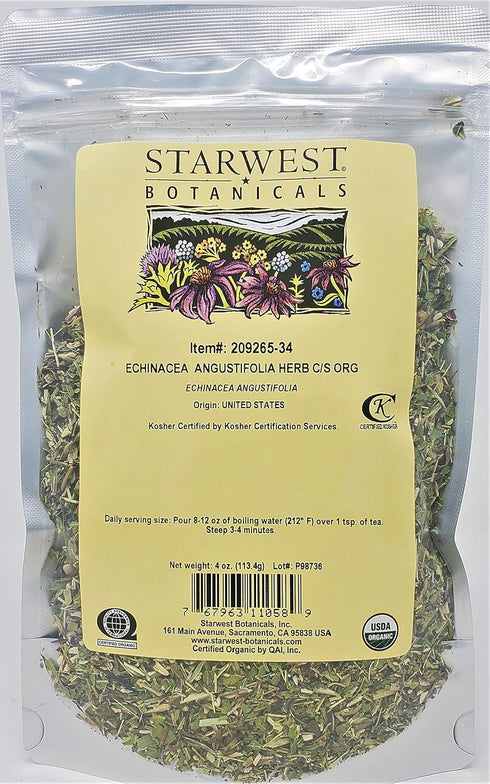 Echinacea Ang Herb Cut & Sifted Organic - 4 Oz,(Starwest Botanicals)...