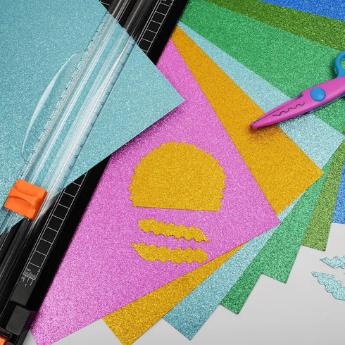 Glitter Cardstock, Double Sided Glitter Cardstock Paper for Crafts, 20 Sheets 10 Colors Glitter Paper for DIY & Art Projects, Sparkly Card Stock P...