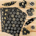Whaline 60 Sheet Christmas Pattern Paper A5 Size 12 Designs Snowflake Reindeer Christmas Tree Glossy Pattern Paper Black Gold Decorative Craft Pap...
