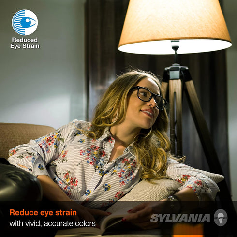 Sylvania Reduced Eye Strain A21 LED Light Bulb, 3-Way 40W / 60W / 100W, 13 Year, Dimmable, Clear, 5000K, Daylight - 6 Pack (41232)...