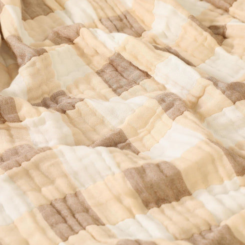 Muslin Bamboo Viscose Baby Blanket, Ultra Soft All-Purpose Unisex 43 x 43 inches(Warm Coffee Checkered)...