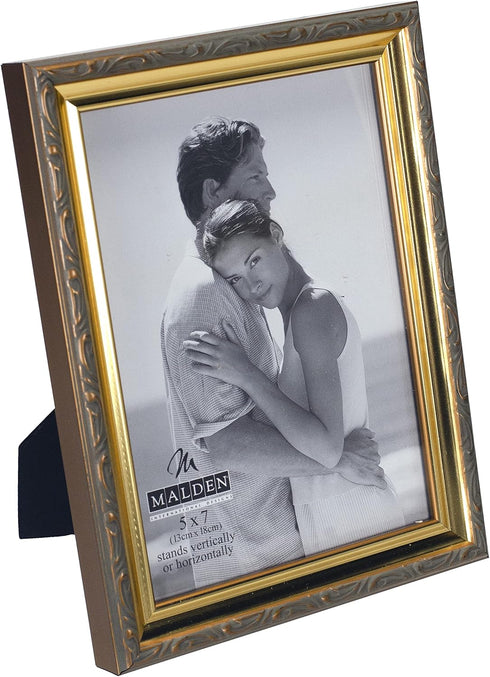 Malden International Designs Traditions Molding Wooden Picture Frame, 5x7, Gold...